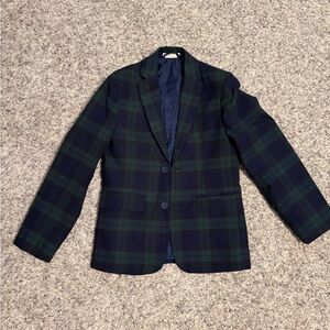 The Beaufort Bonnet Company Navy and Green Plaid Blazer